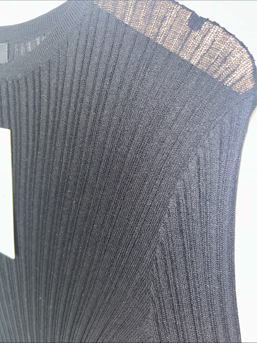 The Workshop Black Ribbed Long-Sleeve Slim Tee - Picture 3 of 4